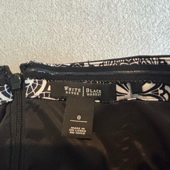 White House Black Market Strapless Black and White Dress Size 0 - Picture 2 of 5